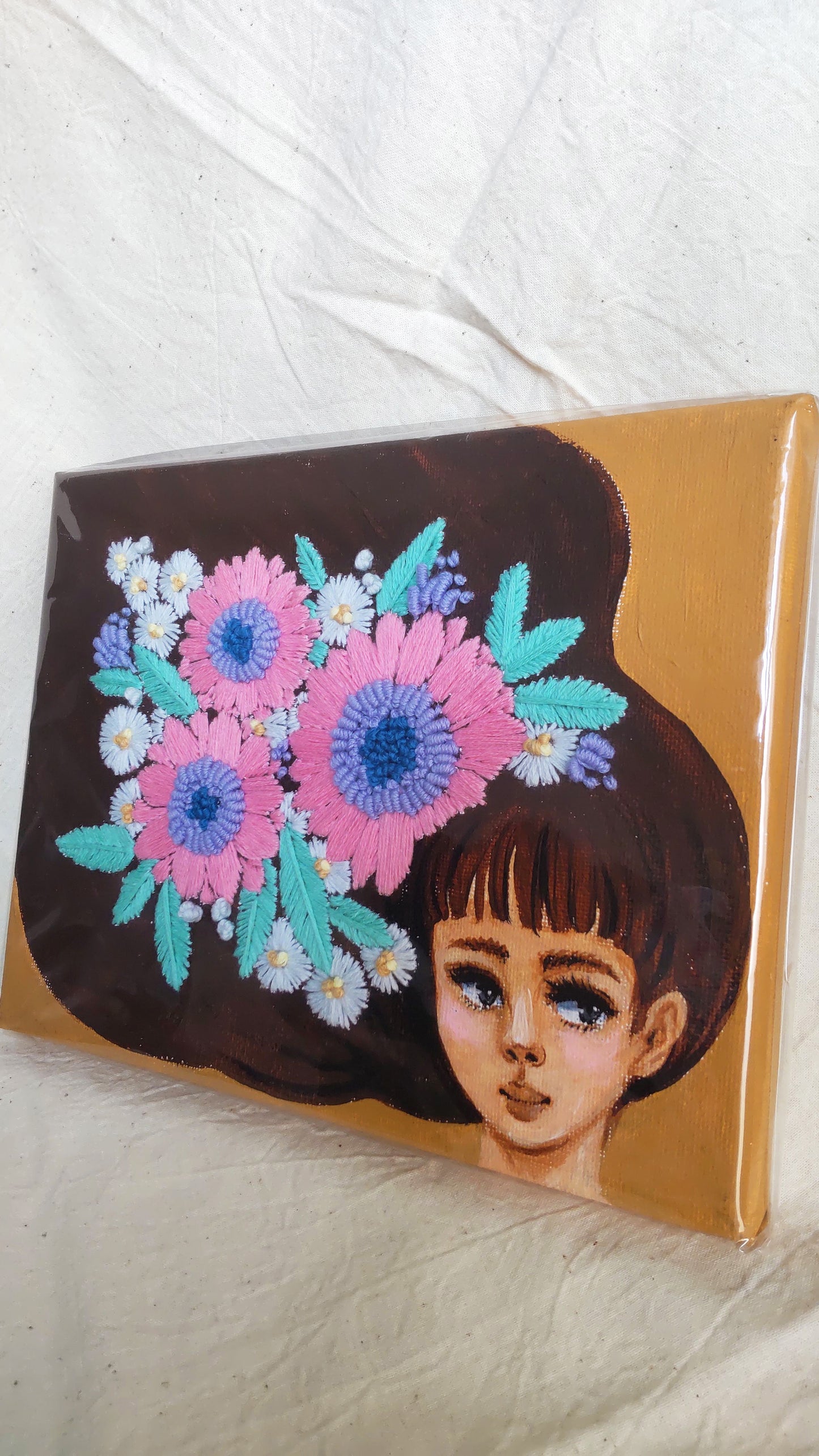 花と女の子ー桃色の大きなお花ー / おか ももこ