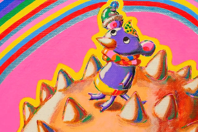 トゲの頭上にいるネズミ画 / nezmizm.