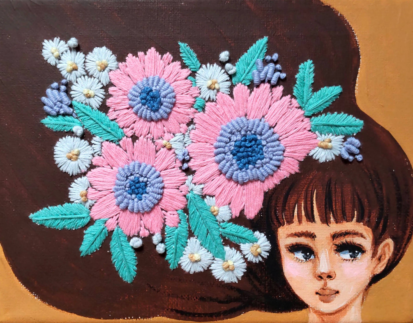 花と女の子ー桃色の大きなお花ー / おか ももこ